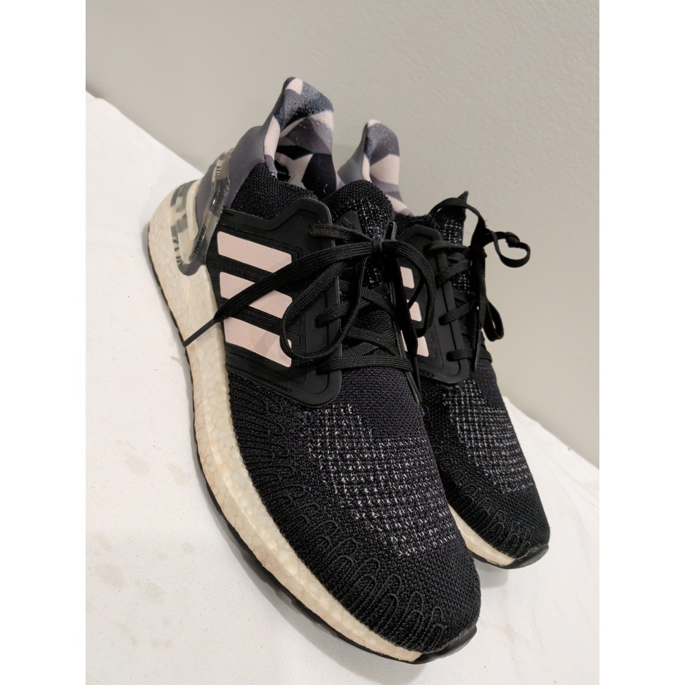 adidas UltraBoost 20 Black Pink Tint Mens Running Sneakers Sz 10 FV8330
